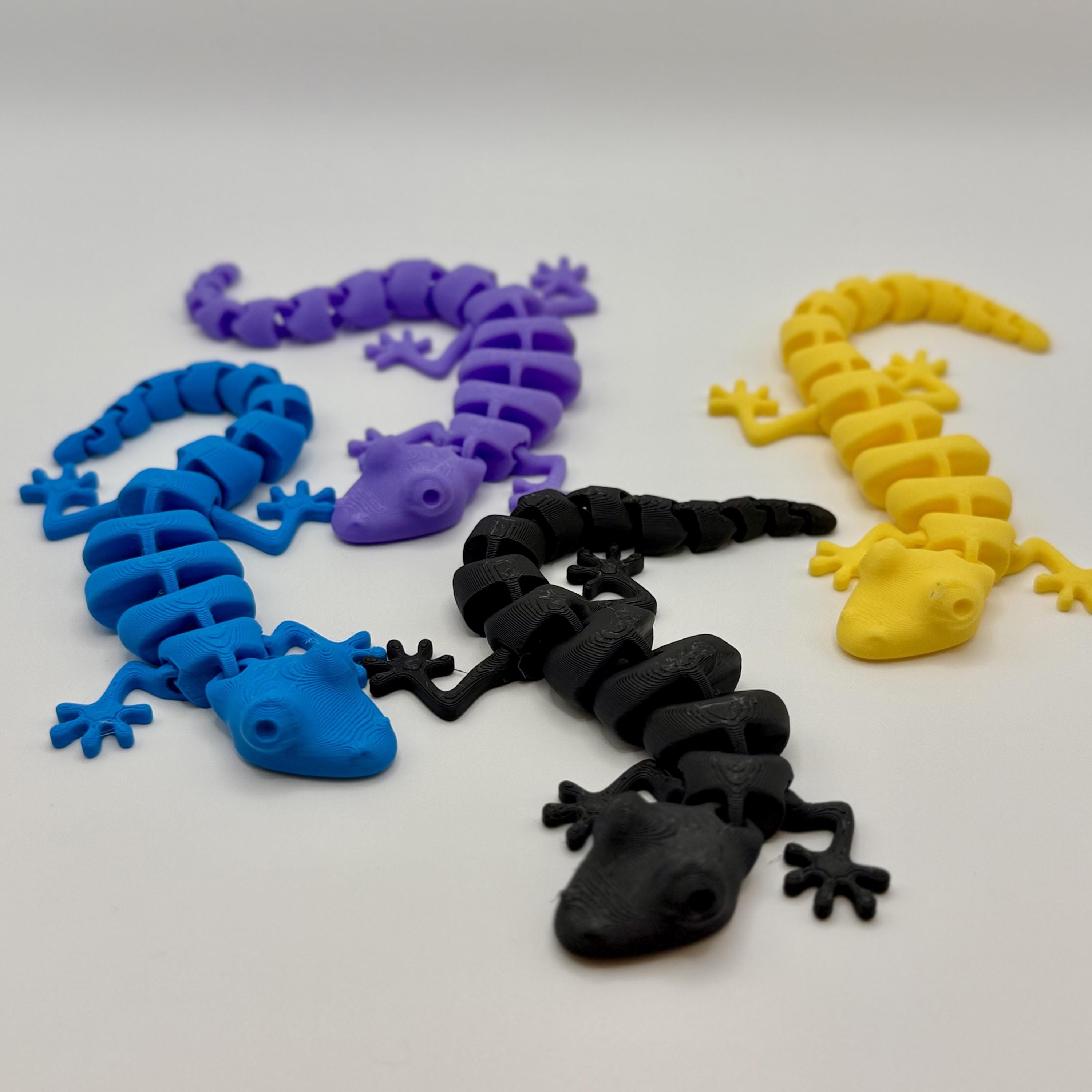 3D Printed Cat Toy Articulated Lizard Gecko Flexi Pet Toy